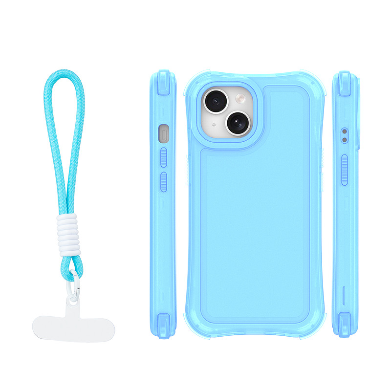 Safepop case with strap for iPhone 15 6,1" blue - Billede 2