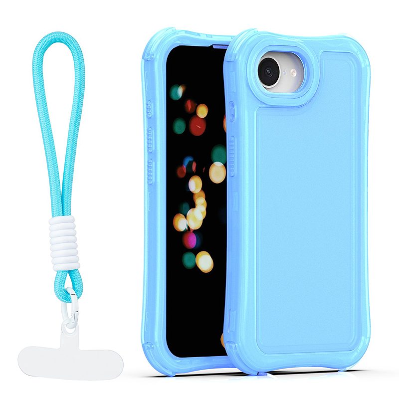 Safepop case with strap for iPhone 16e / 17e blue