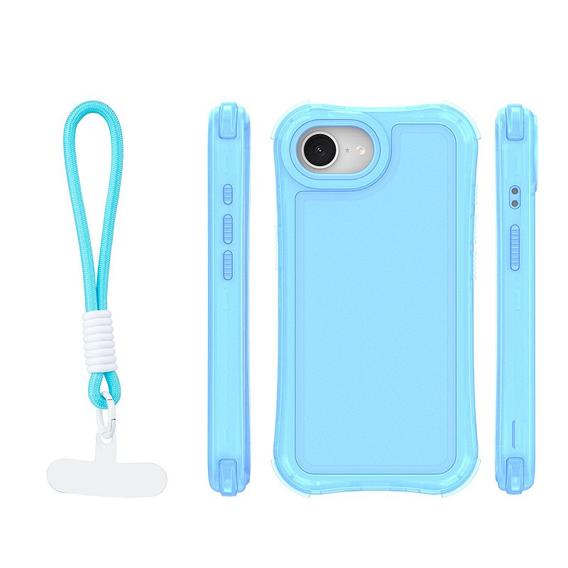 Safepop case with strap for iPhone 16e / 17e blue - Billede 2