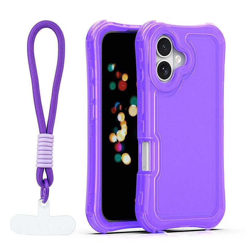 Safepop case with strap for iPhone 16 6,1" purple