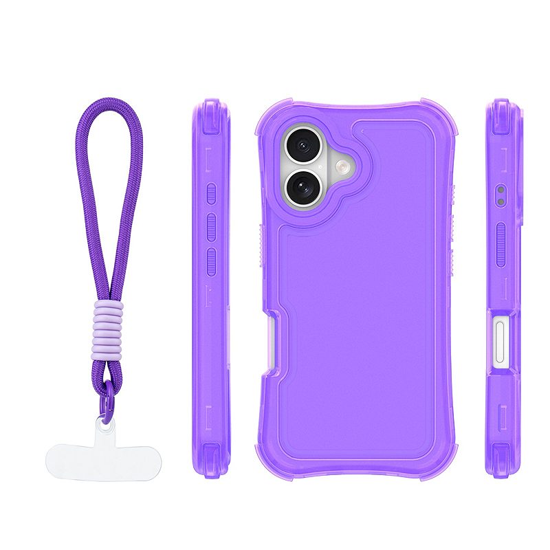 Safepop case with strap for iPhone 16 6,1" purple - Billede 2