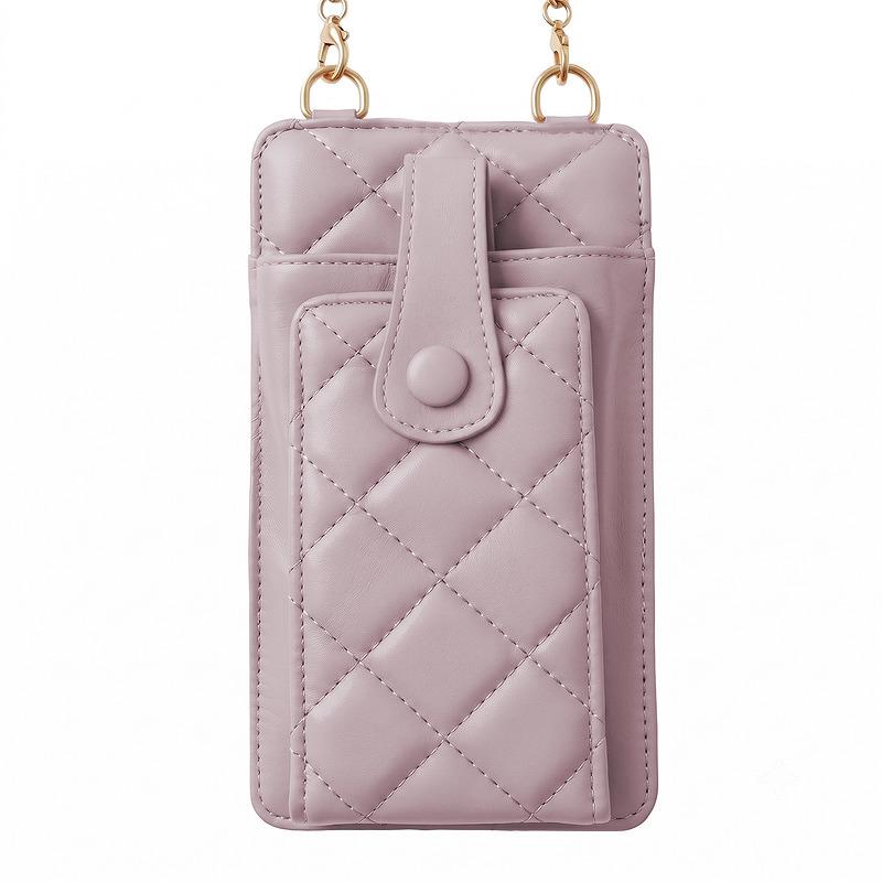 QUILTED PHONE BAG 19*10,5*2CM PURPLE
