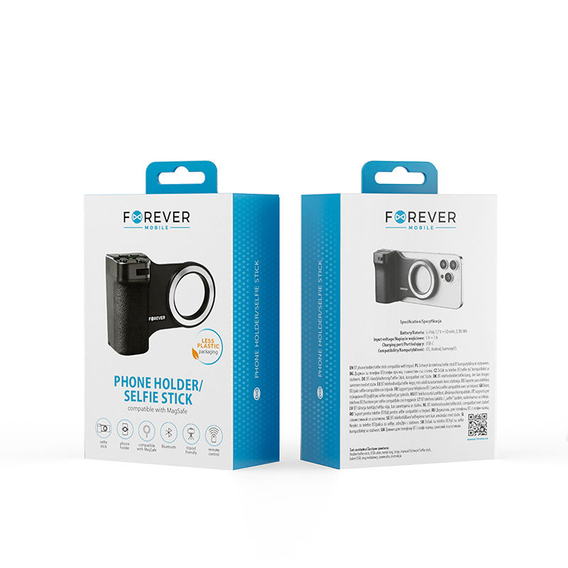 Forever BT phone holder/selfie stick for MagSafe PHSS-100 black - Billede 4