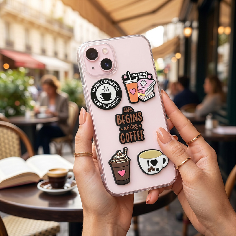 3D Sticker Coffee 5pcs set - Billede 2