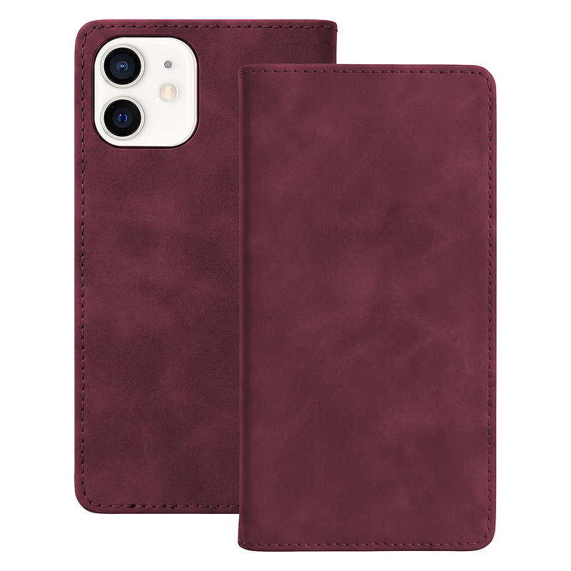 Smart Suede case for iPhone 12 / 12 Pro maroon