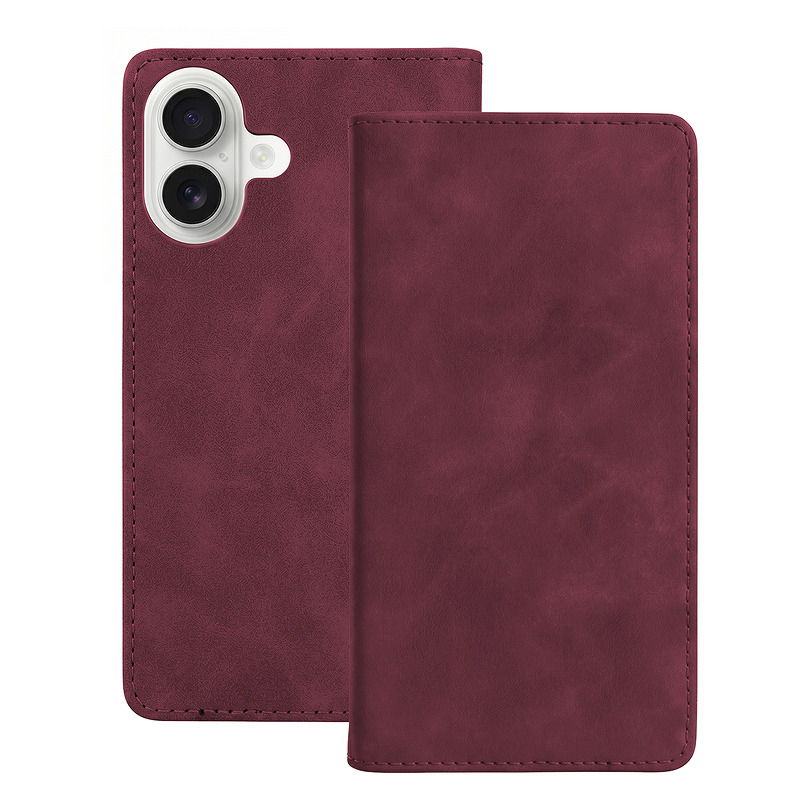 Smart Suede case for iPhone 16 6,1" maroon
