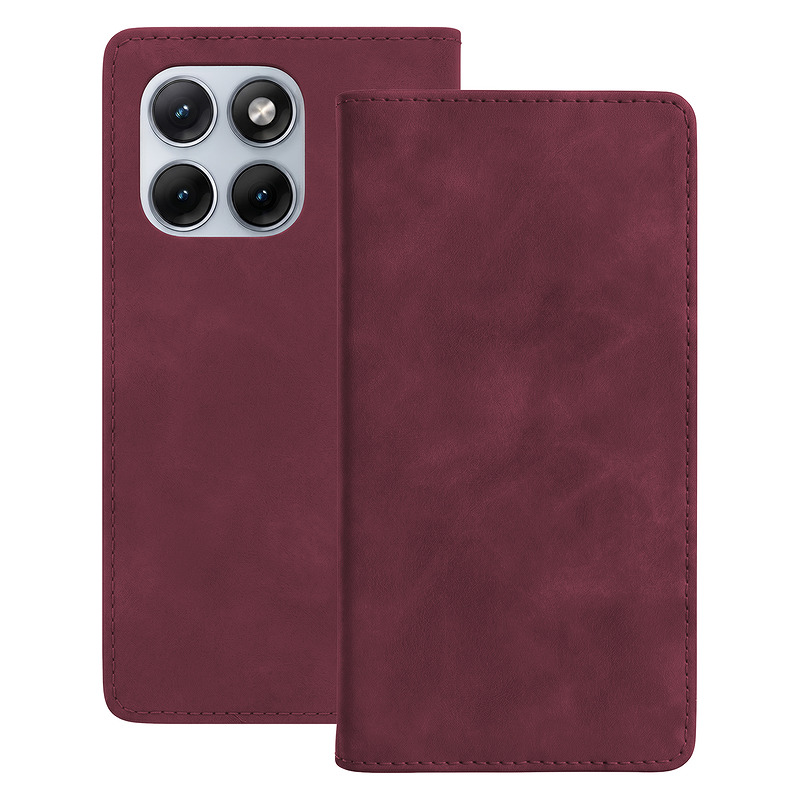 Smart Suede case for Motorola Moto G34 maroon