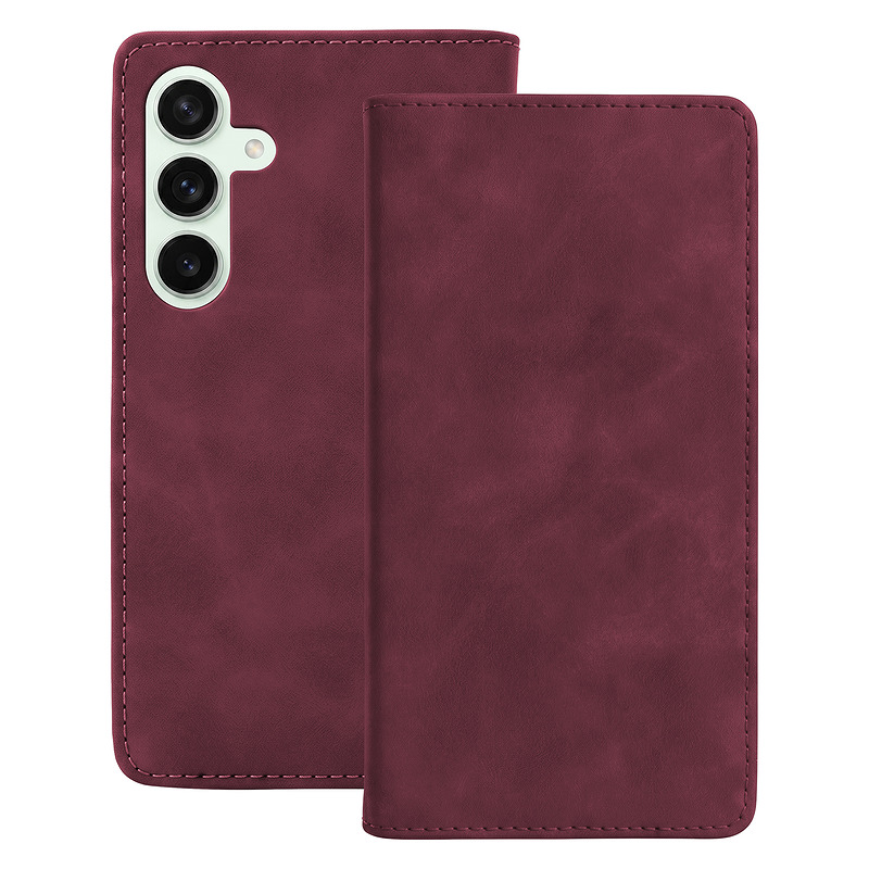 Smart Suede case for Samsung Galaxy S25 maroon