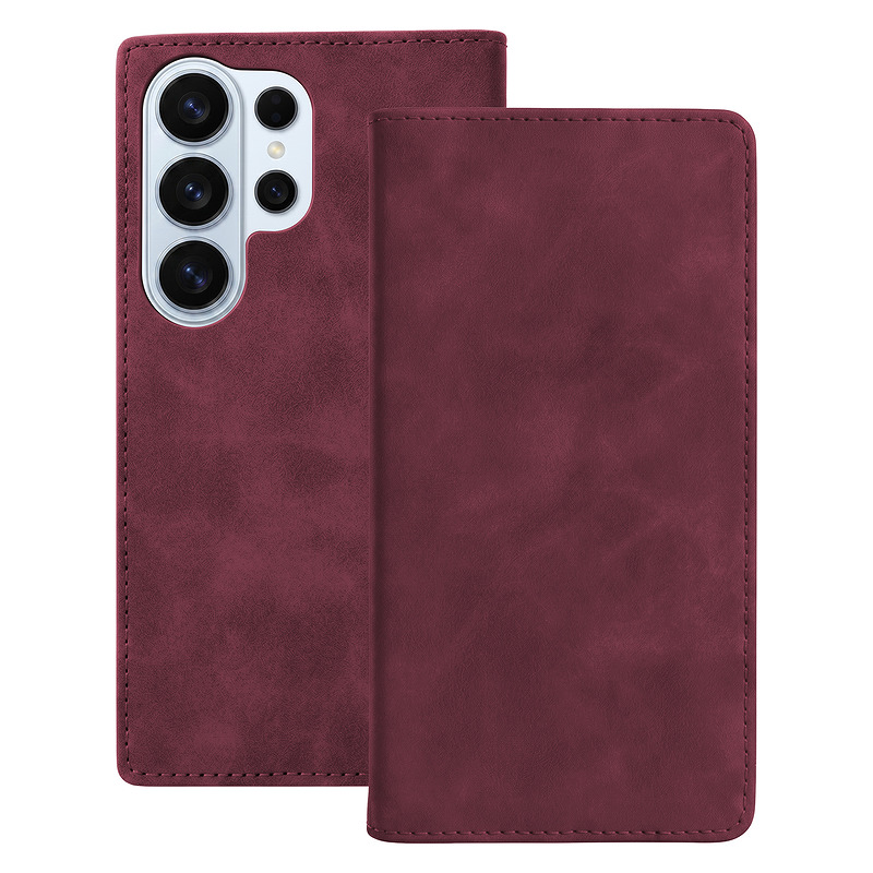 Smart Suede case for Samsung Galaxy S26 Ultra maroon