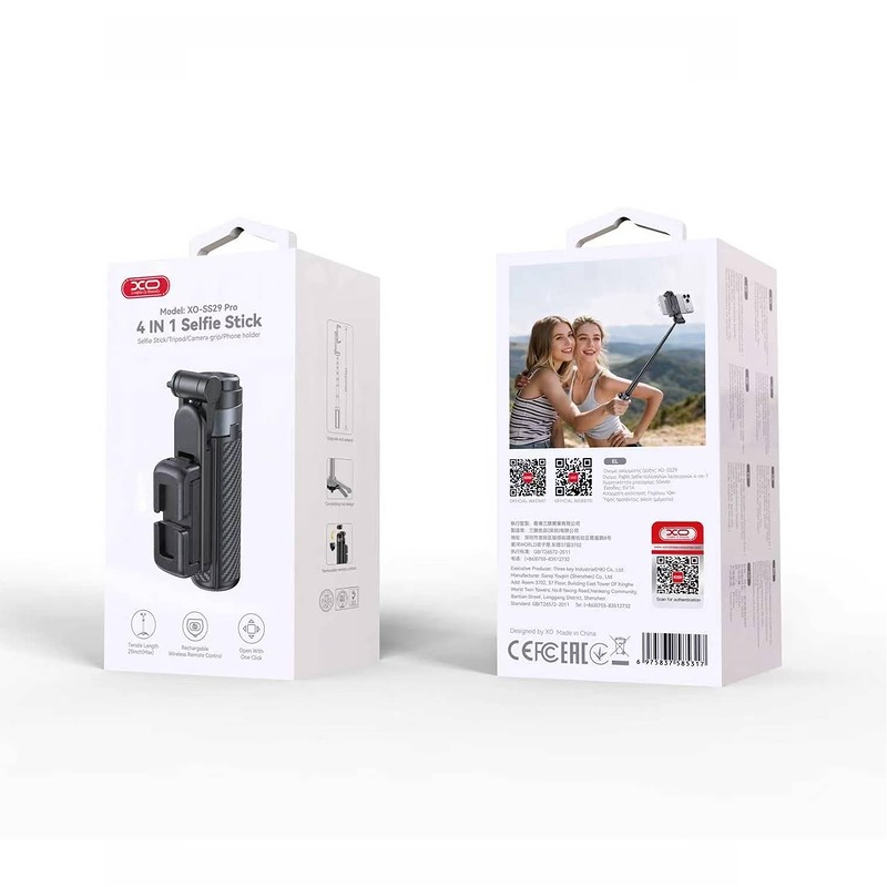 XO selfie stick Bluetooth tripod SS29 black 64cm - Billede 2