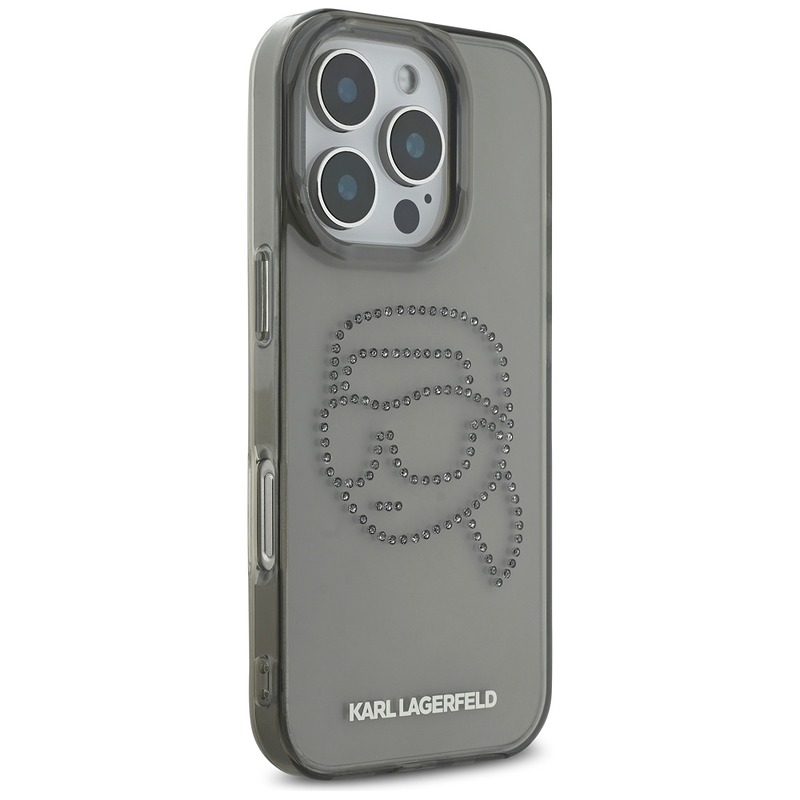 Karl Lagerfeld IML Rhinestones Head case for iPhone 16 Pro black - Billede 4