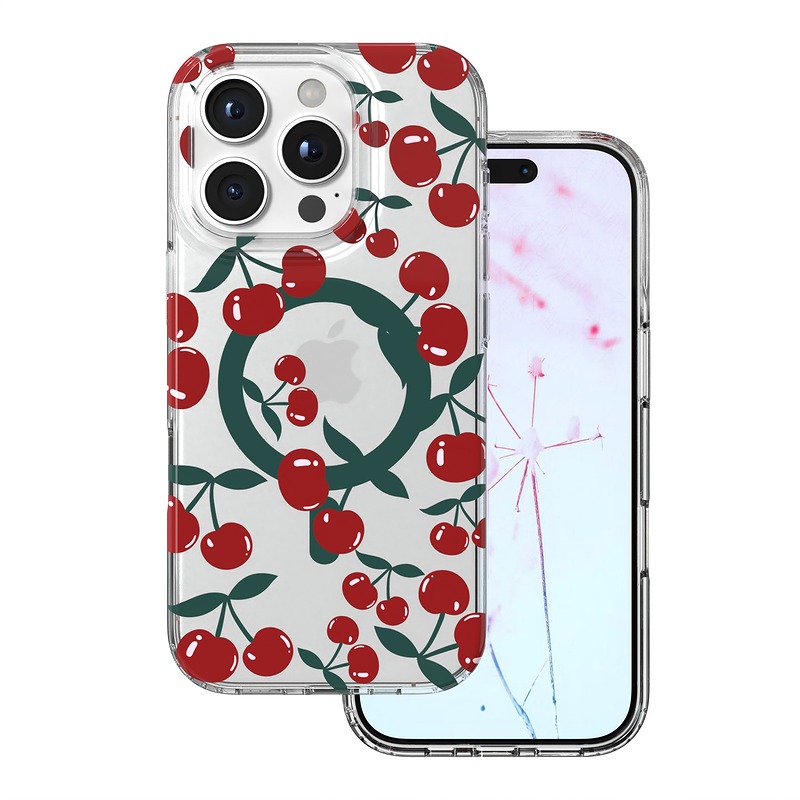 Cherry Mag case for iPhone 16 Pro 6,3" transparent