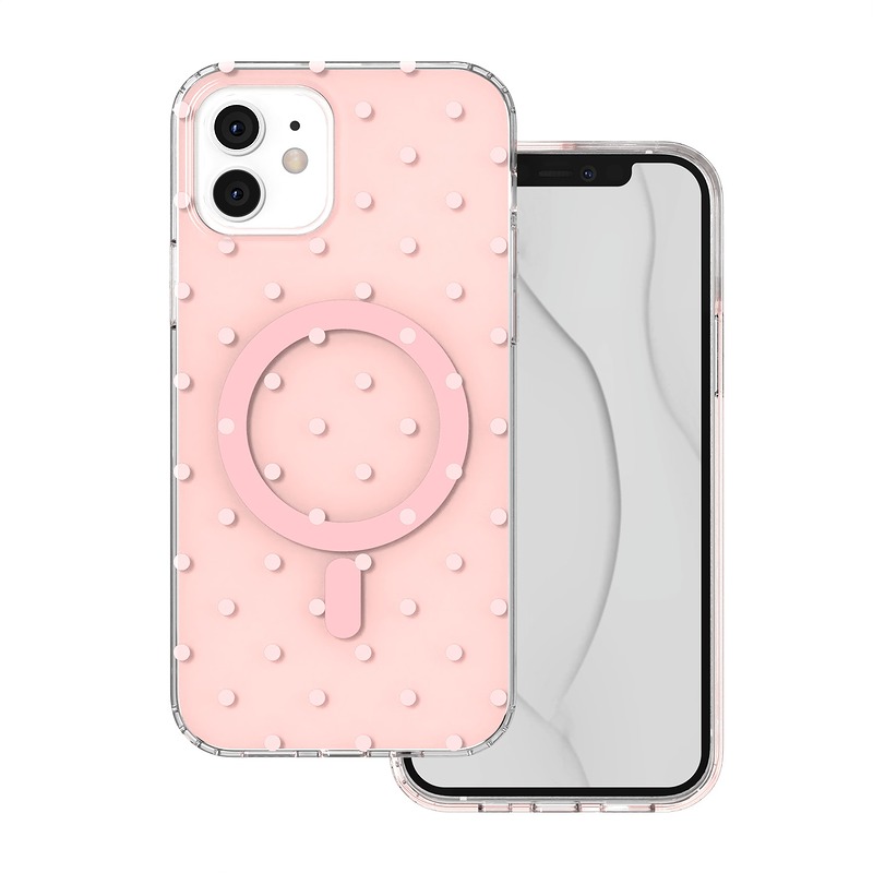 Bubble Dots Mag case for iPhone 11 pink
