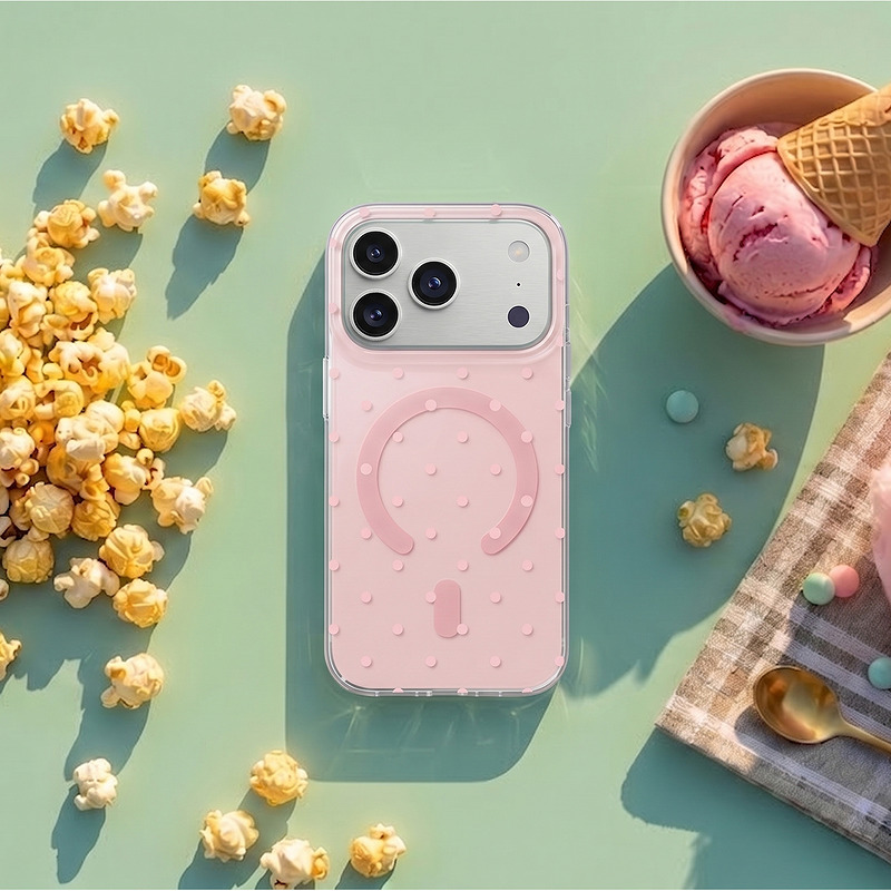 Bubble Dots Mag case for iPhone 14 Pro 6,1" pink - Billede 5