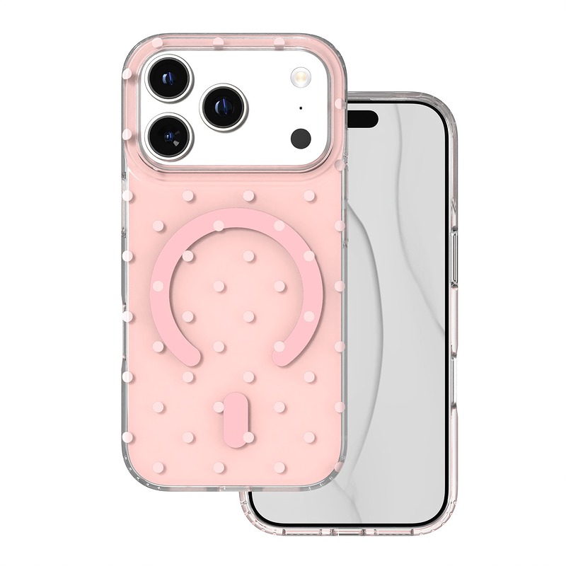Bubble Dots Mag case for iPhone 17 Pro 6,3" / 18 Pro 6,3" pink