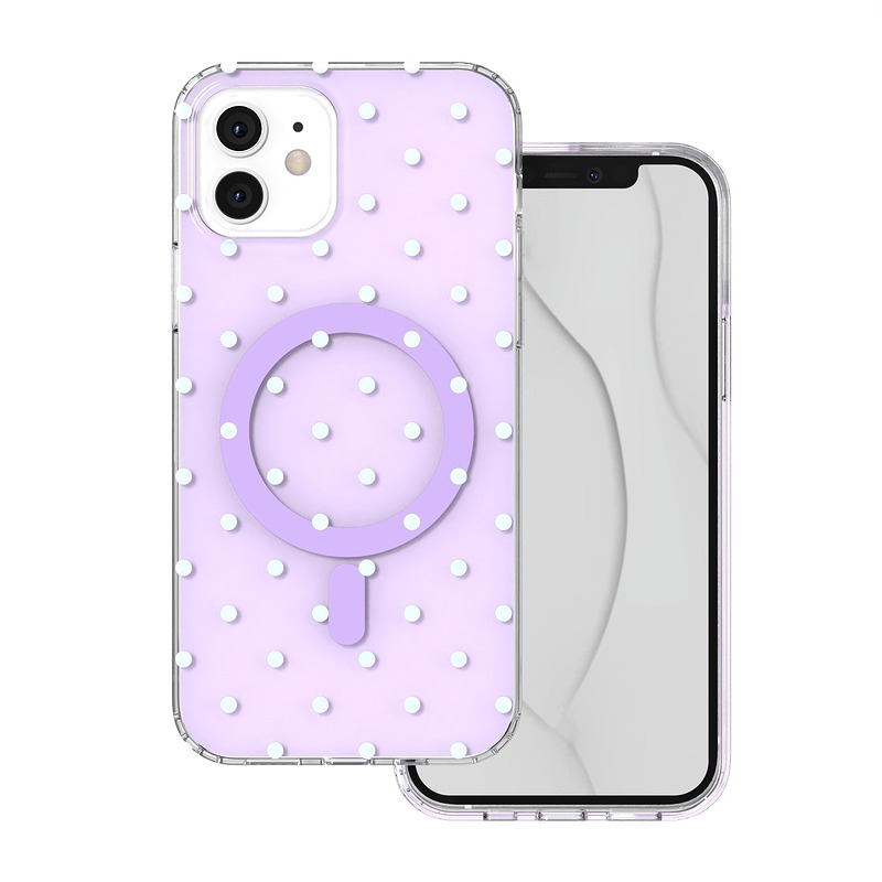 Bubble Dots Mag case for iPhone 11 purple