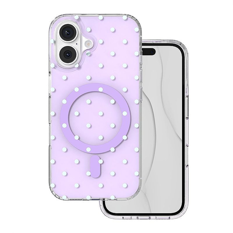 Bubble Dots Mag case for iphone 16 6,1" purple