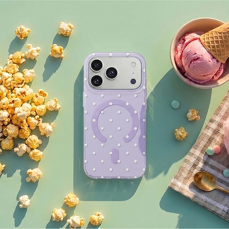 Bubble Dots Mag case for iphone 16 6,1" purple - Billede 5