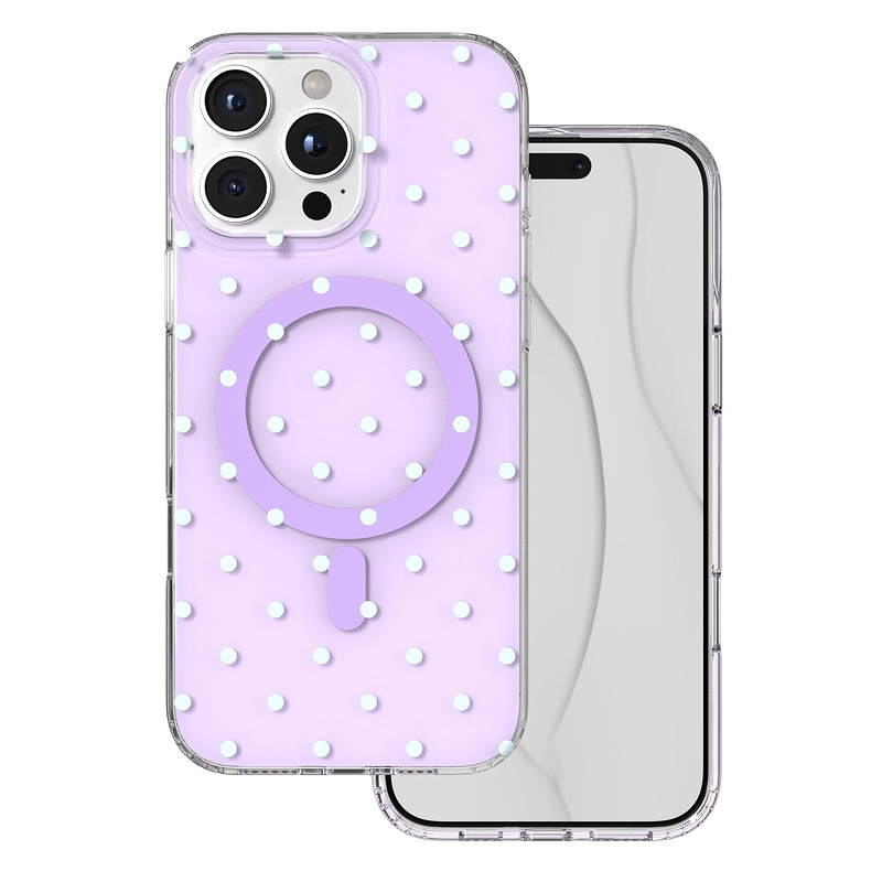 Bubble Dots Mag case for iphone 16 Pro Max 6,9" purple