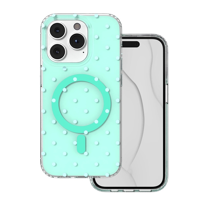 Bubble Dots Mag case for iPhone 14 Pro 6,1" green