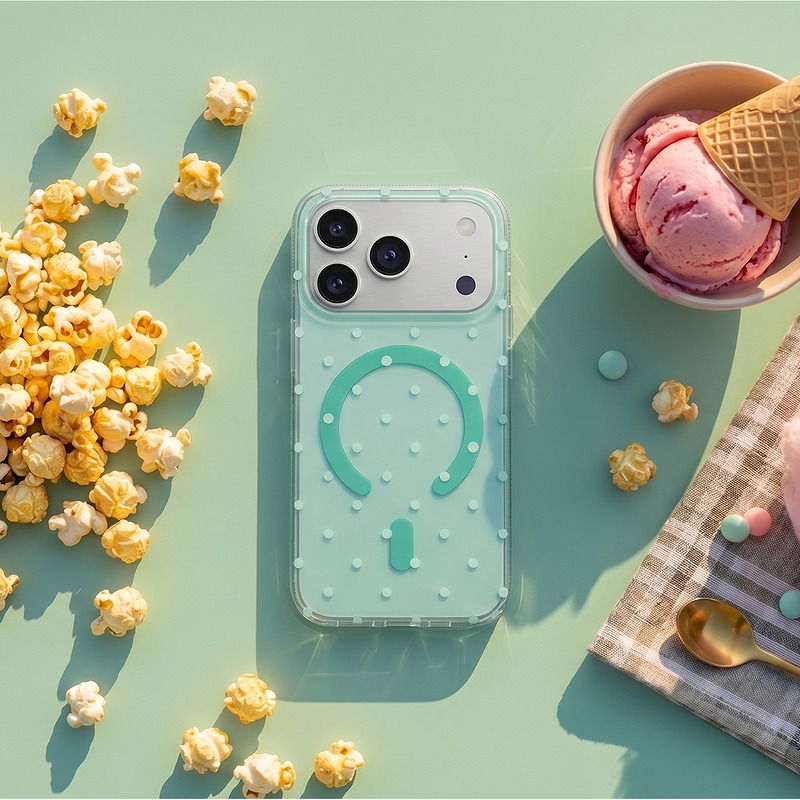 Bubble Dots Mag case for iphone 15 6,1" green - Billede 5