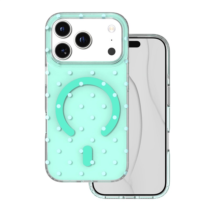 Bubble Dots Mag case for iPhone 17 Pro 6,3" / 18 Pro 6,3" green