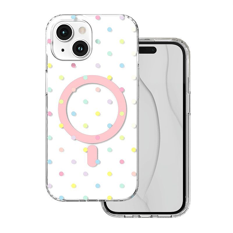 Bubble Dots Mag case for iphone 15 6,1" white