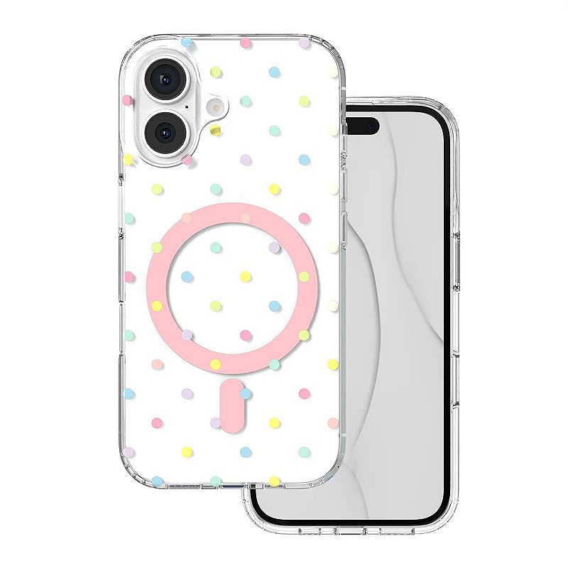 Bubble Dots Mag case for iphone 16 6,1" white