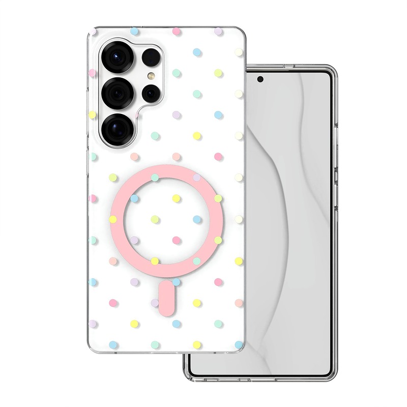 Bubble Dots Mag case for Samsung S25 Ultra white