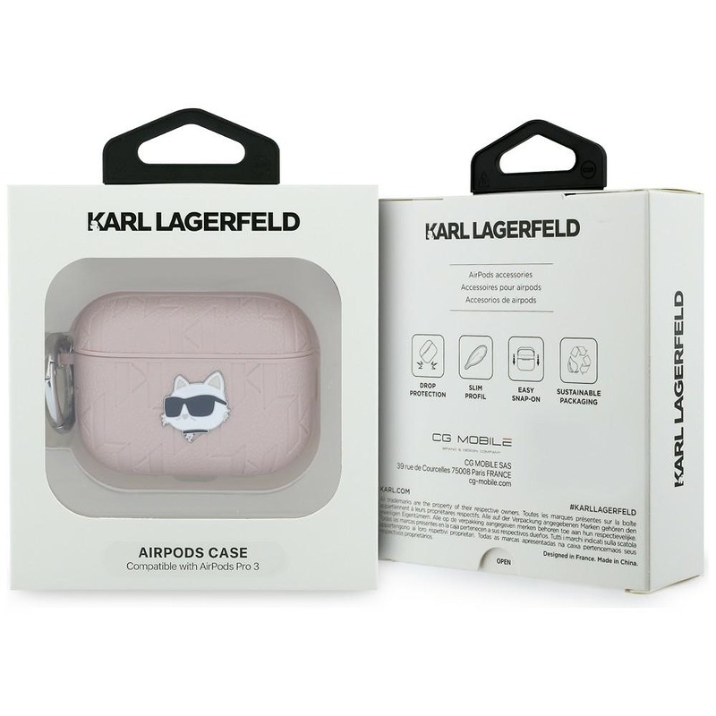 Karl Lagerfeld Monogram Choupette Head case for AirPods Pro 3 pink - Billede 4