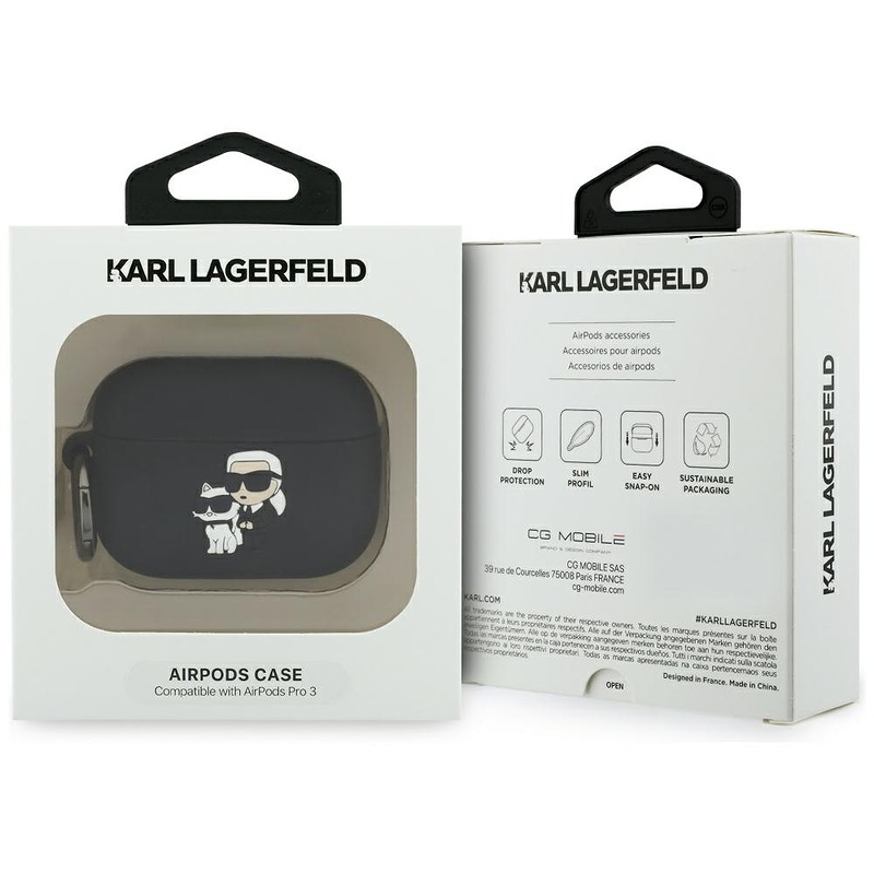 Karl Lagerfeld Silicone Karl & Choupette Head case for AirPods Pro 3 pink - Billede 4