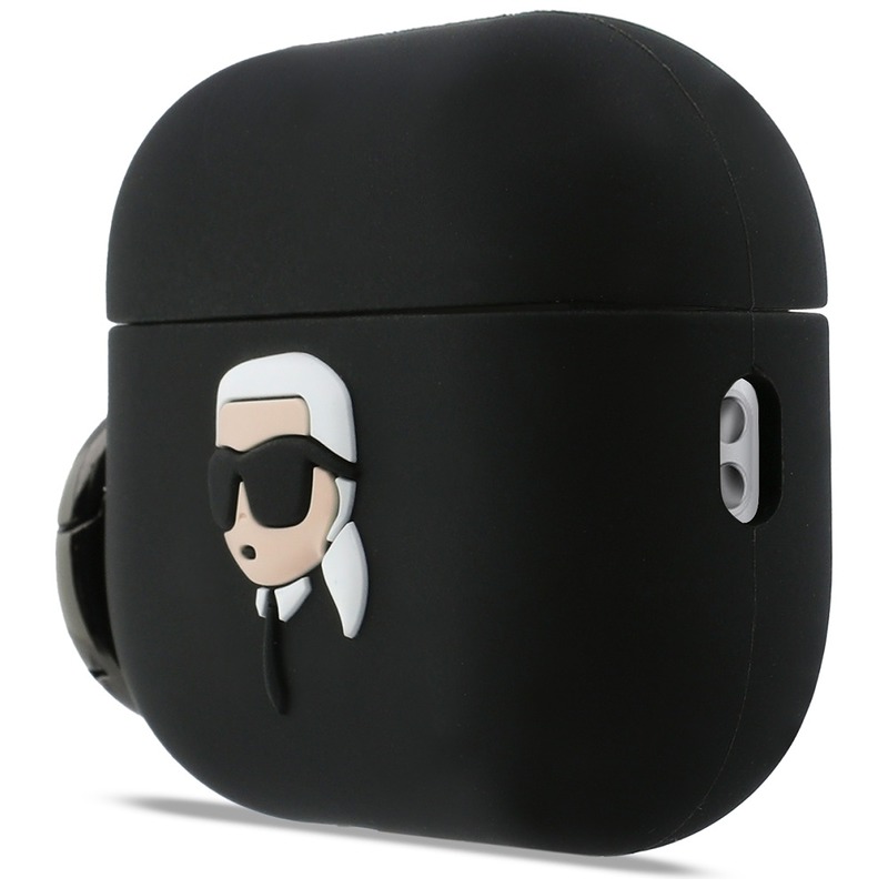 Karl Lagerfeld Silicone Karl Head 3D case for AirPods Pro 3 black - Billede 2