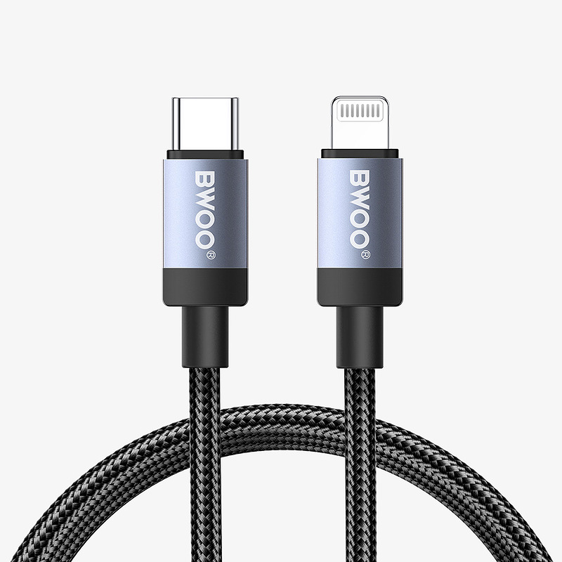 BWOO BO-X401CL braided cable USB-C - Lightning 1m PD 30W black