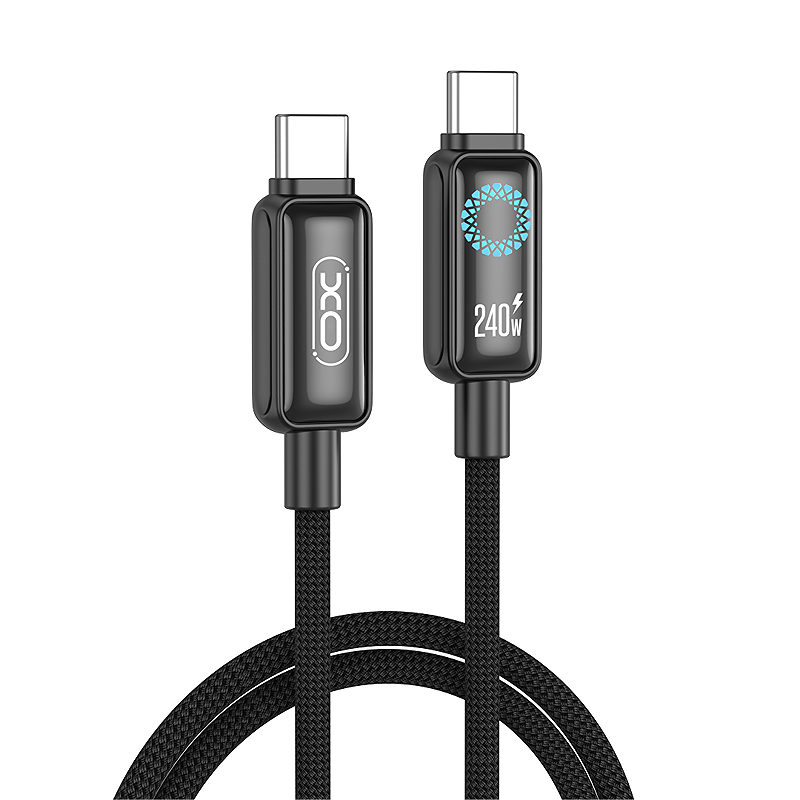 XO cable NB-Q312A PD USB-C - USB-C 1,0m 240W black with LED