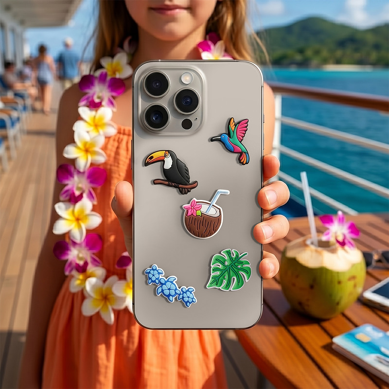 3D Sticker Tropical birds 5pcs set - Billede 2