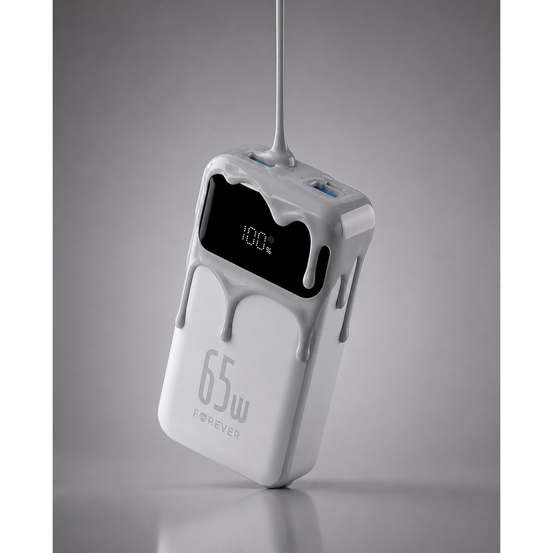 Forever power bank Vibe-TB65 PD QC 65W 20000 mAh silver - Billede 3