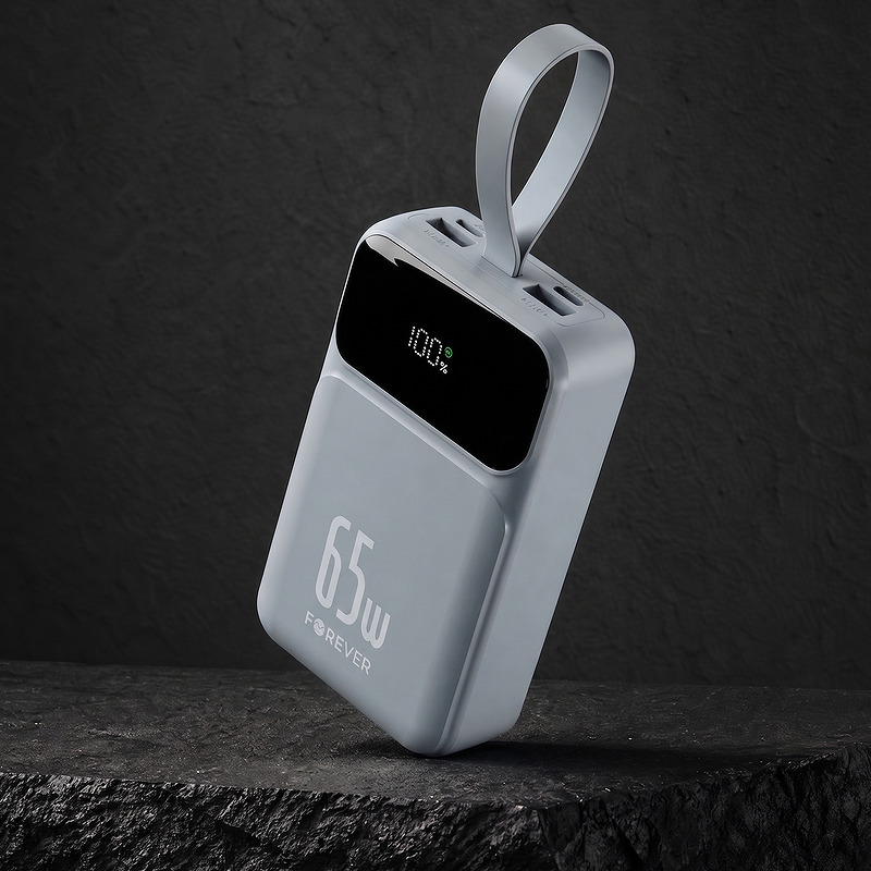Forever power bank Vibe-TB65 PD QC 65W 20000 mAh silver - Billede 4