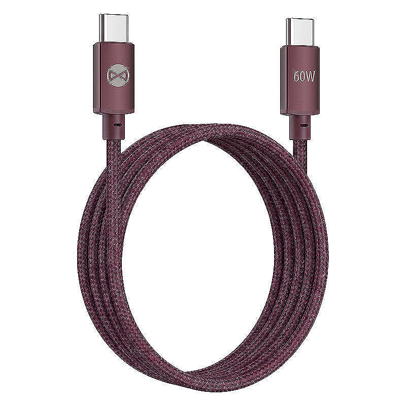 Forever Vibe cable USB-C - USB-C 1,0 m 60W burgundy