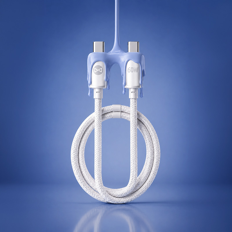 Forever Vibe cable USB-C - USB-C 1,0 m 60W sky blue - Billede 3