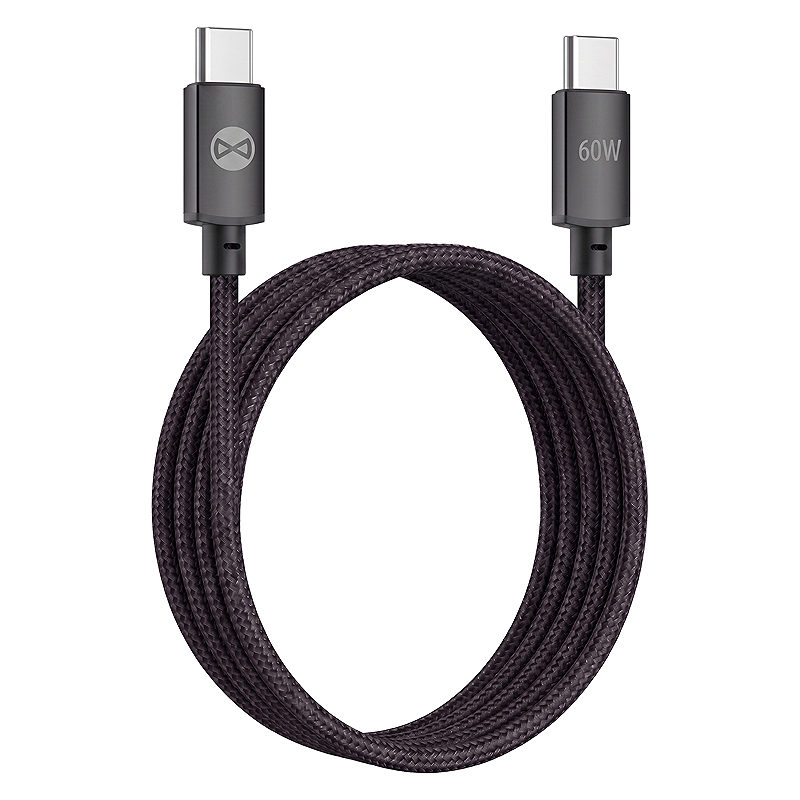 Forever Vibe cable USB-C - USB-C 1,0 m 60W dark grey