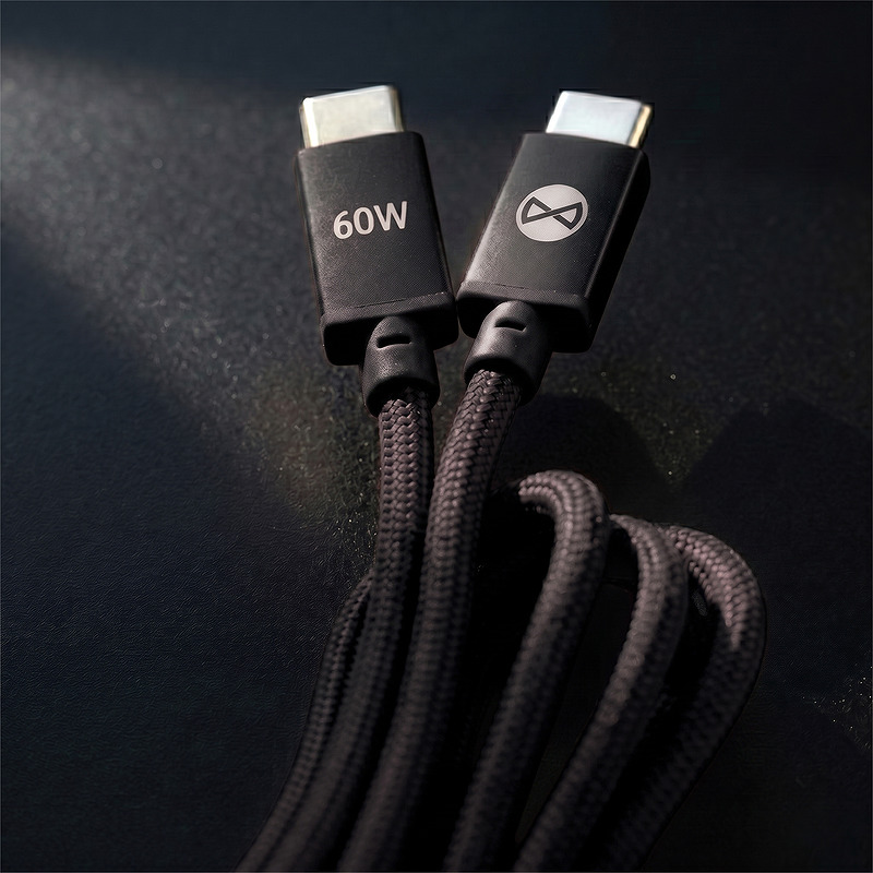 Forever Vibe cable USB-C - USB-C 1,0 m 60W dark grey - Billede 5