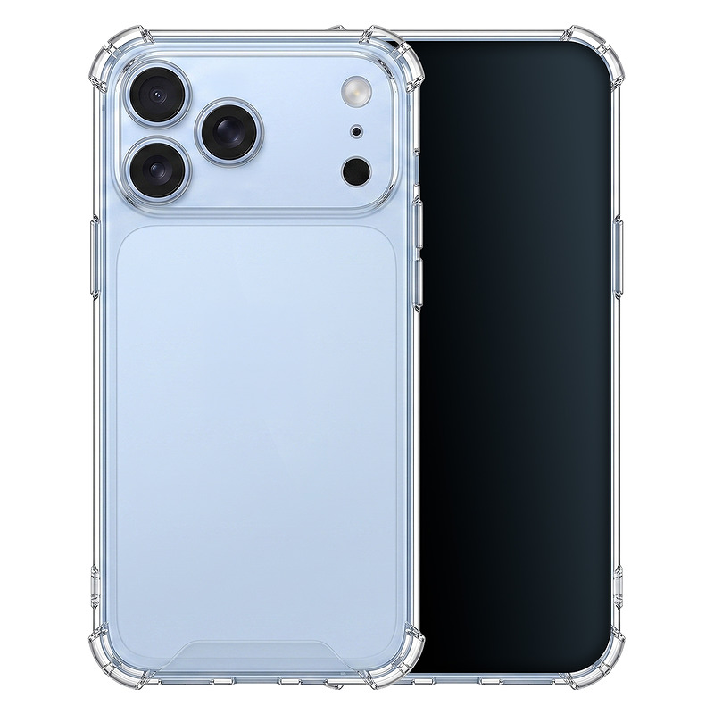 Anti Shock 1,5 mm case for iPhone 17 Pro 6,3" / iPhone 18 Pro 6,3" transparent big hole