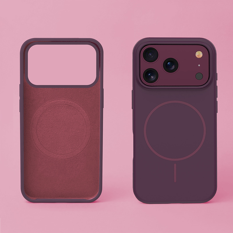 Silicone Thin Mag case for iPhone 17 Pro 6,3" / iPhone 18 Pro 6,3" dark cherry - Billede 4