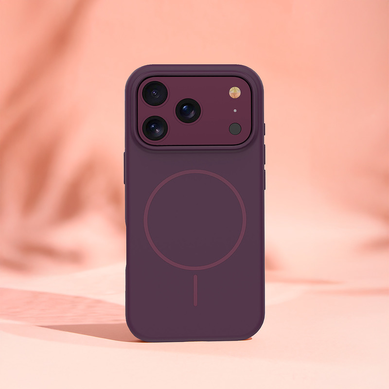 Silicone Thin Mag case for iPhone 17 Pro 6,3" / iPhone 18 Pro 6,3" dark cherry - Billede 5