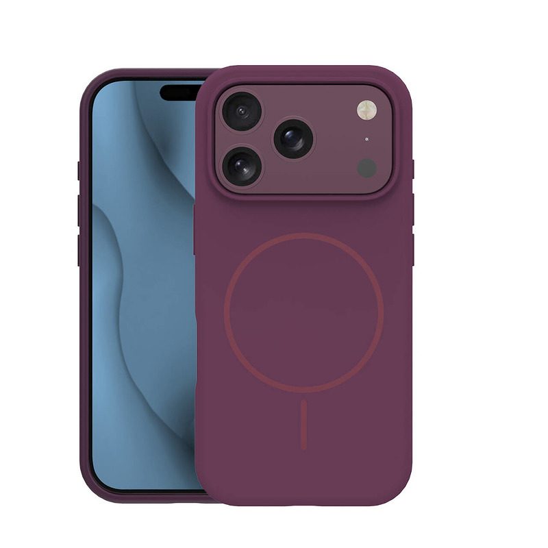Silicone Thin Mag case for iPhone 17 Pro Max 6,9" / iPhone 18 Pro Max 6,9" dark cherry