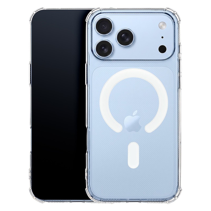 Anti Shock 1,5 mm Mag case for iPhone 17 Pro 6,3" / iPhone 18 Pro 6,3" transparent big hole