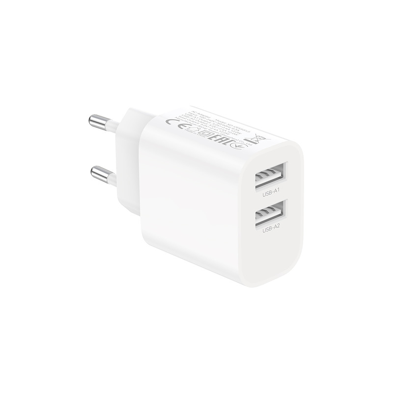 XO wall charger CE55 2x USB 2,4A white + Lightning cable - Billede 4
