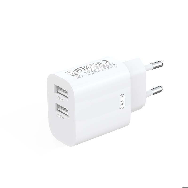 XO wall charger CE55 2x USB 2,4A white + Lightning cable - Billede 5