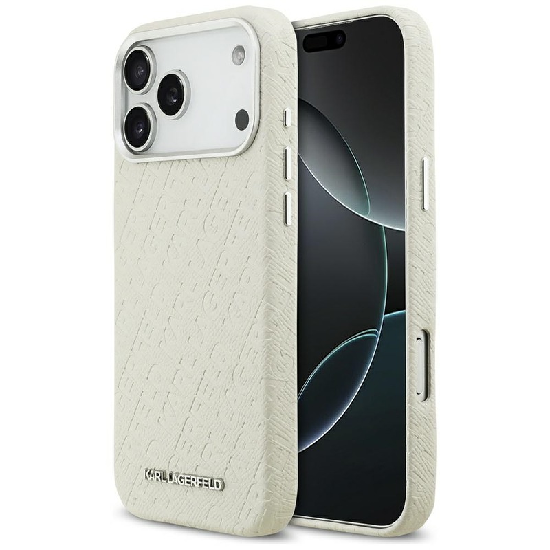 Karl Lagerfeld case for iPhone 17 Pro Max 6,9" FW Stamped Karl MagSafe beige