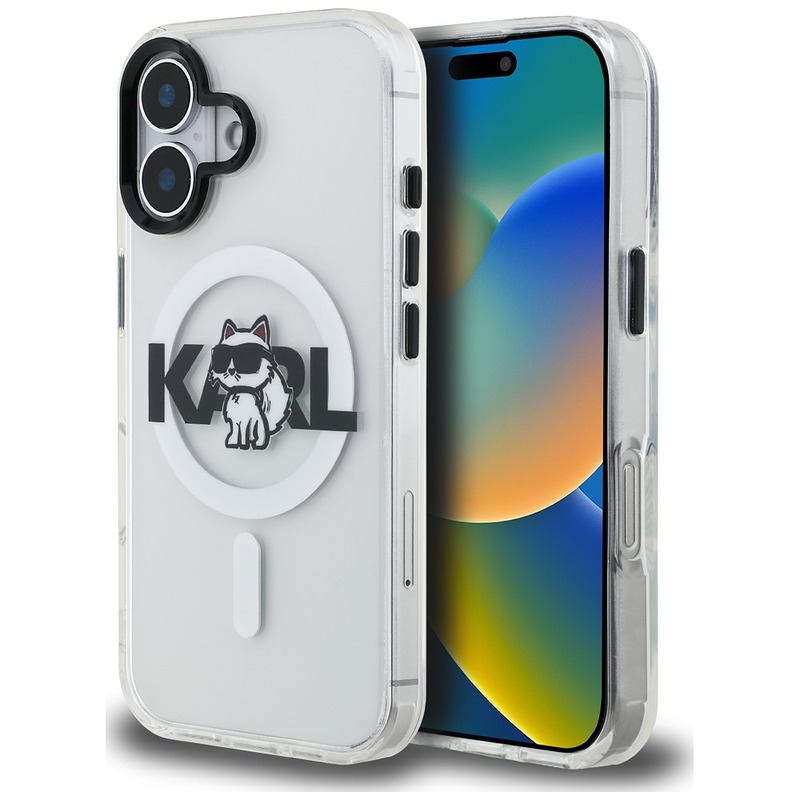 Karl Lagerfeld case for iPhone 17 6,1" IML Choupette Sketch Logo MagSafe transparent